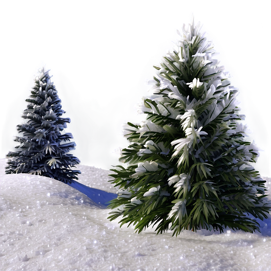 Xmas Tree Fluffy Snow Effect Png Ebt