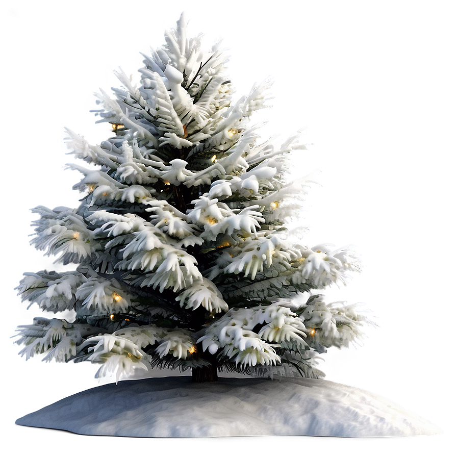 Xmas Tree Fluffy Snow Effect Png Kgm