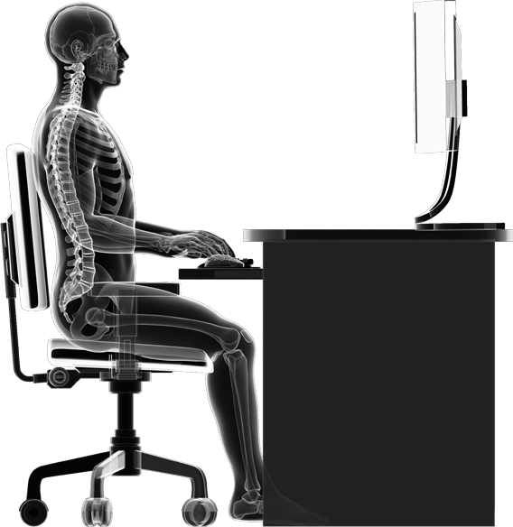 Xray Viewof Person At Computer Desk