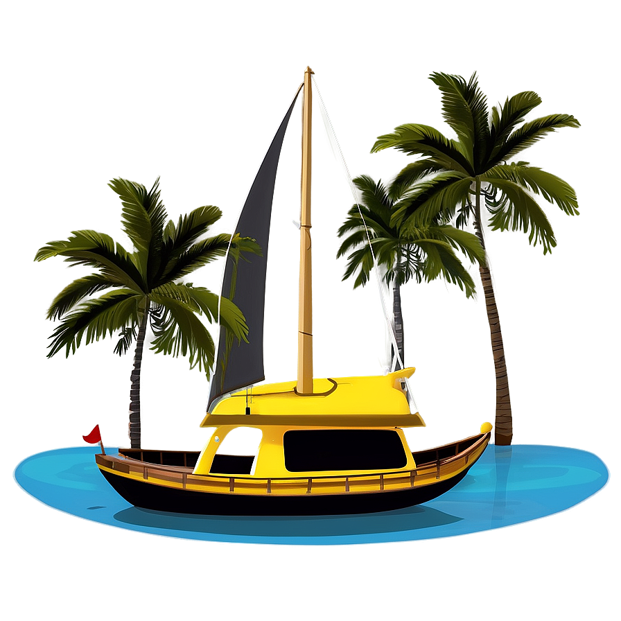 Yacht In Exotic Lagoon Png 40
