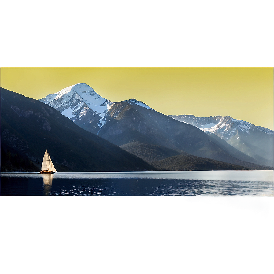 Yacht With Mountain Backdrop Png Skx80