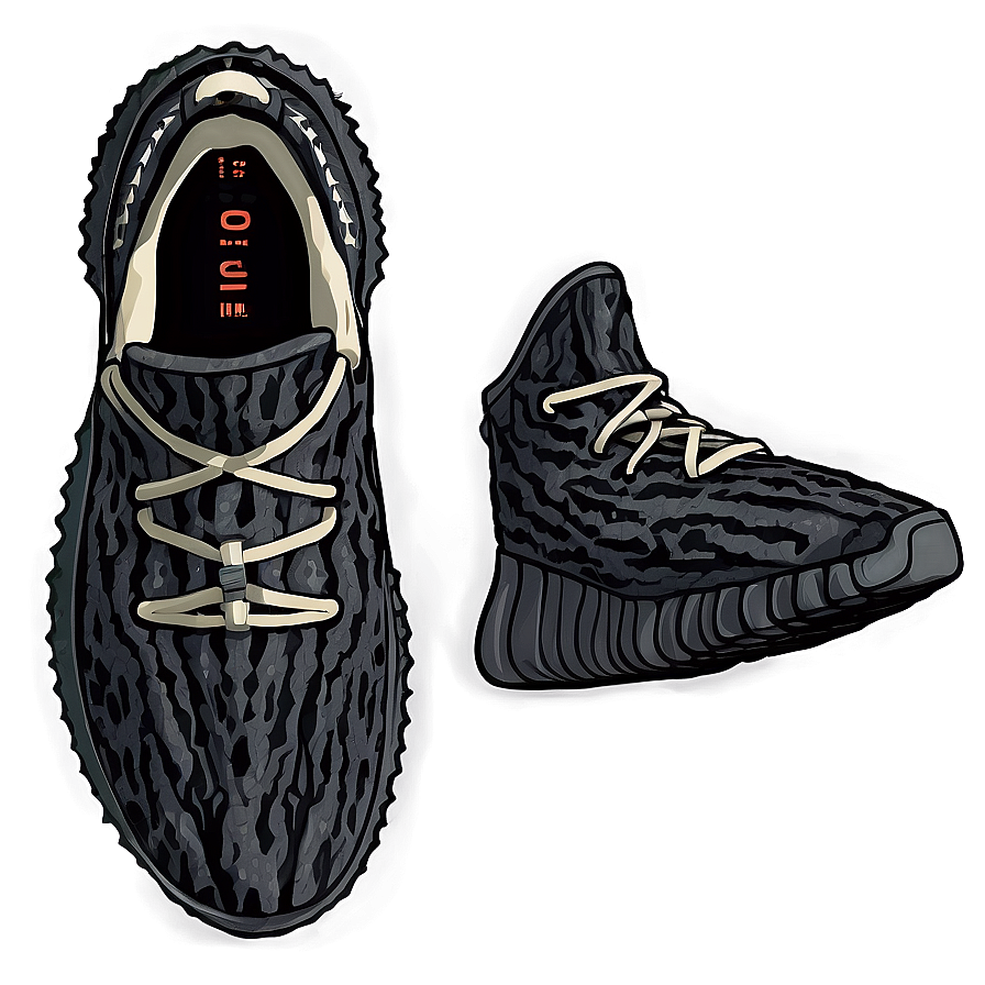 Yeezy Carbon Black Footwear Png Mwu49