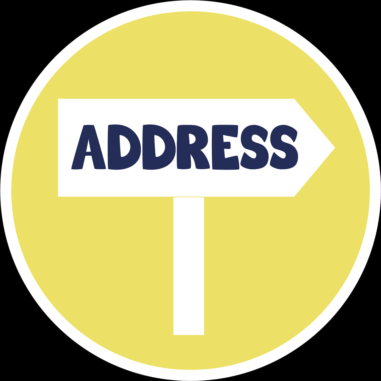 Yellow Address Sign Icon