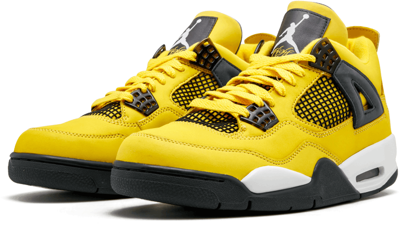 Yellow Air Jordan4 Sneakers