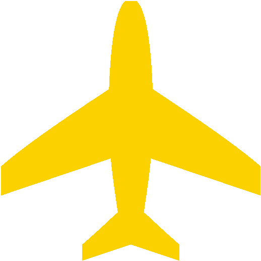 Yellow Airplane Icon Simple