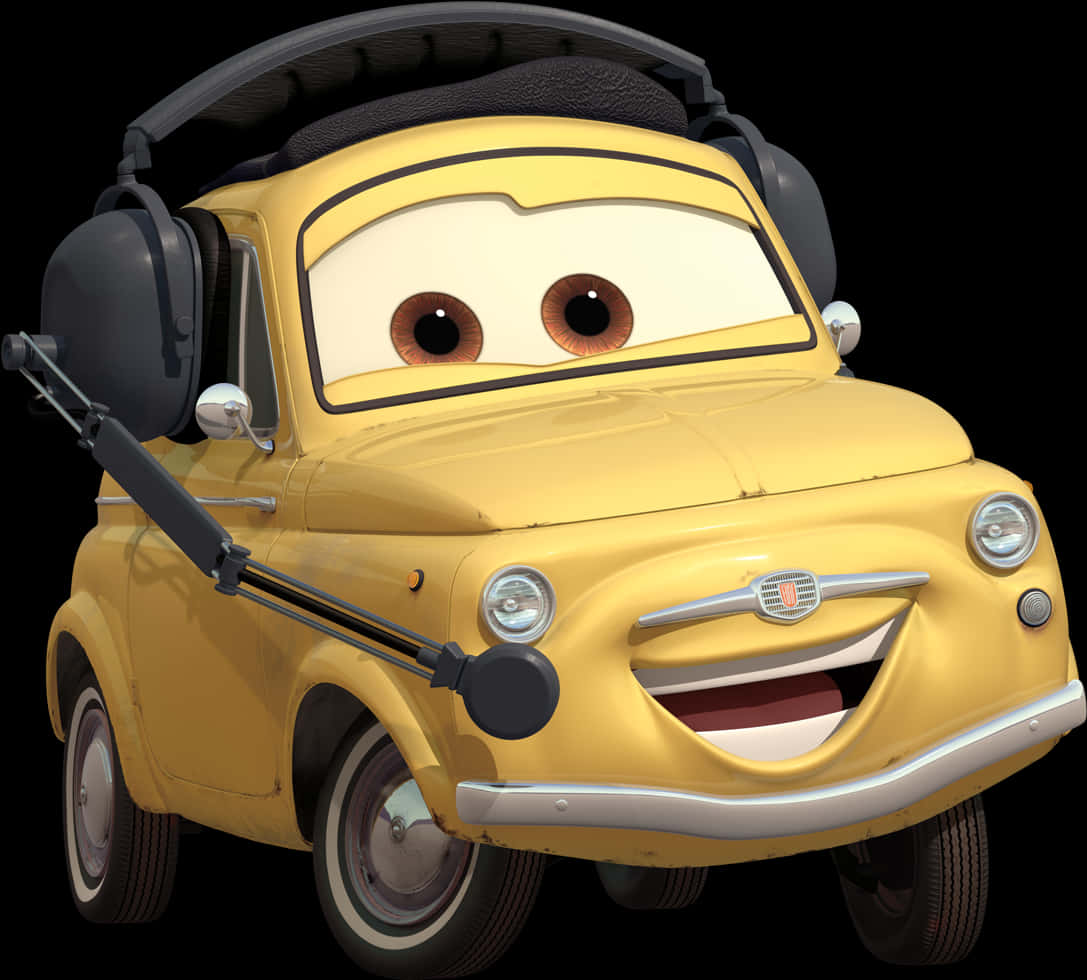 Yellow Animated Car Character