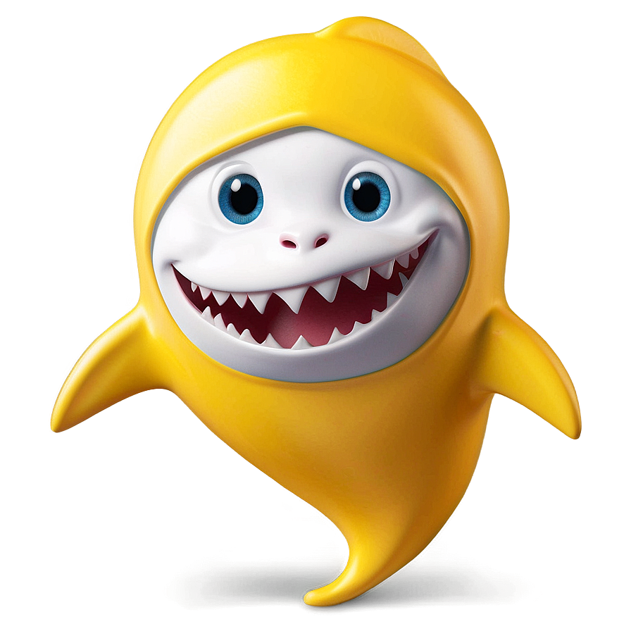 Yellow Baby Shark Cute Pose Png 23