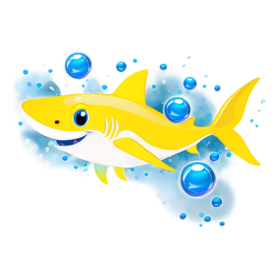 Yellow Baby Shark With Bubbles Png Xul1