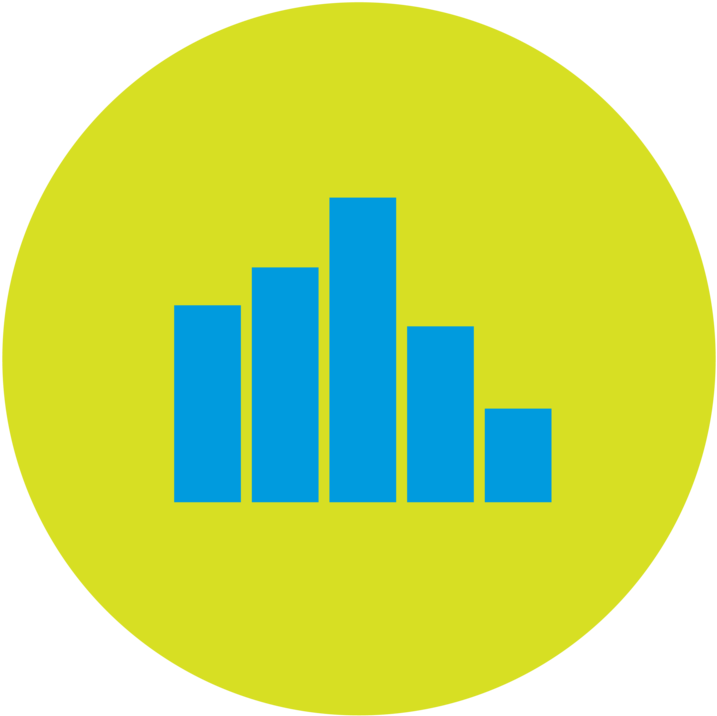 Yellow Background Blue Bar Chart