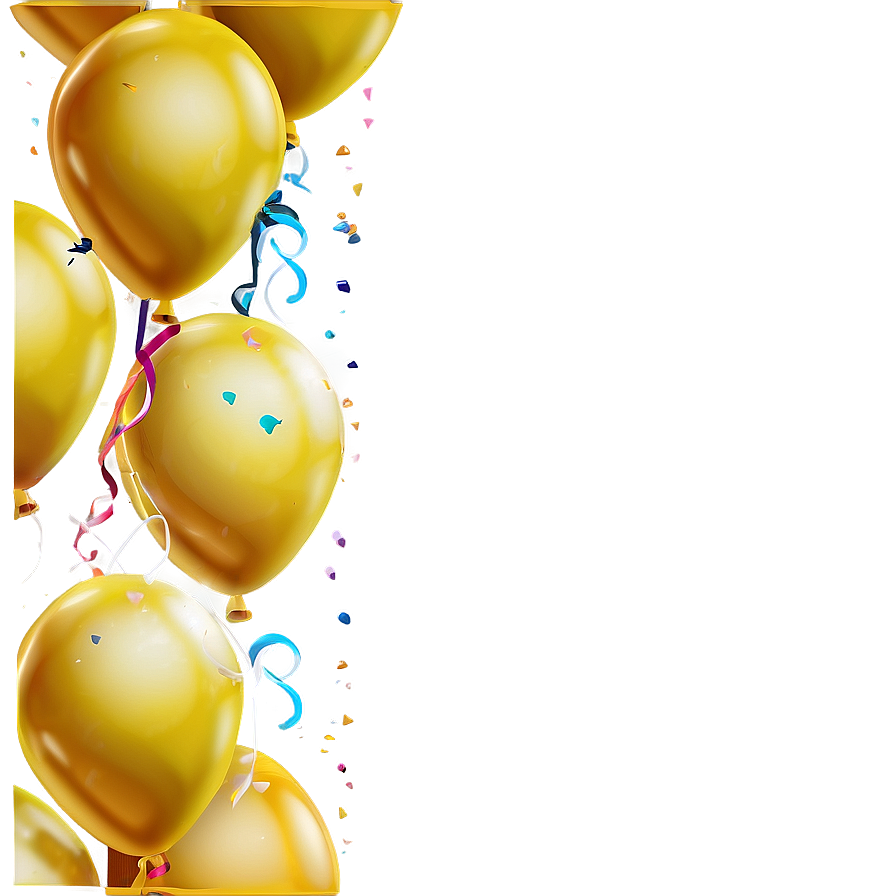 Yellow Balloon Border Png 06262024