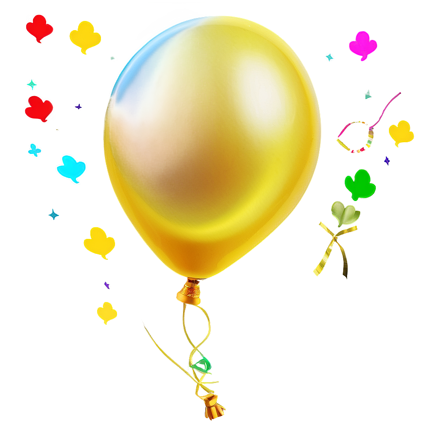 Yellow Balloon Bundle Png 48