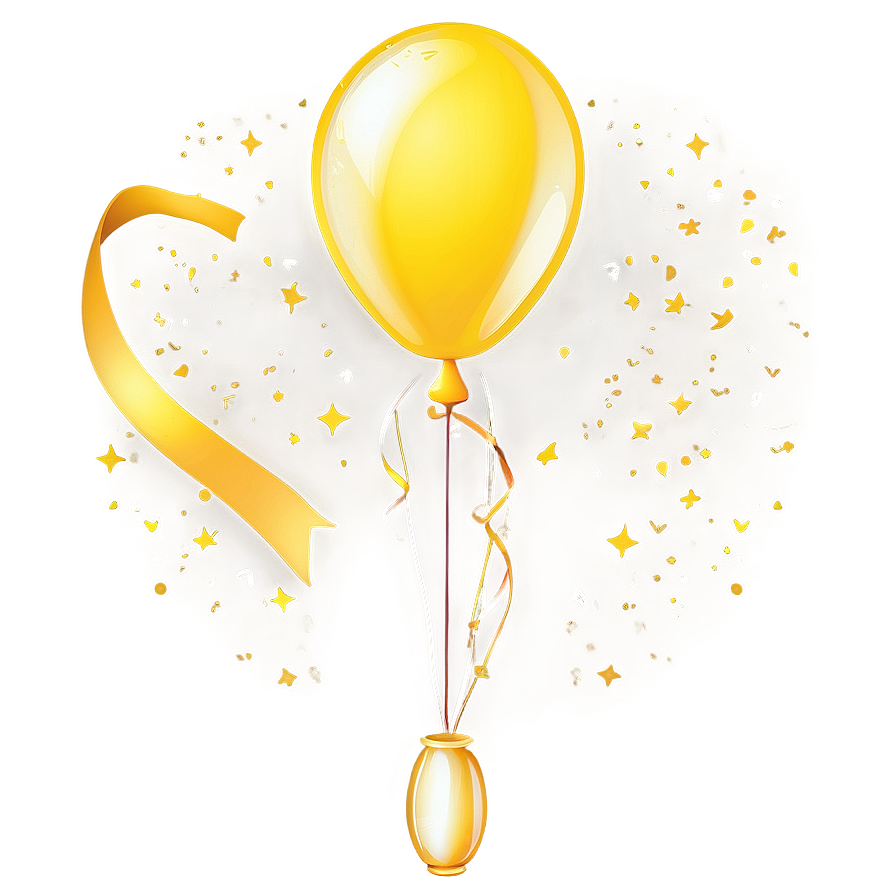 Yellow Balloon Vector Png 06262024