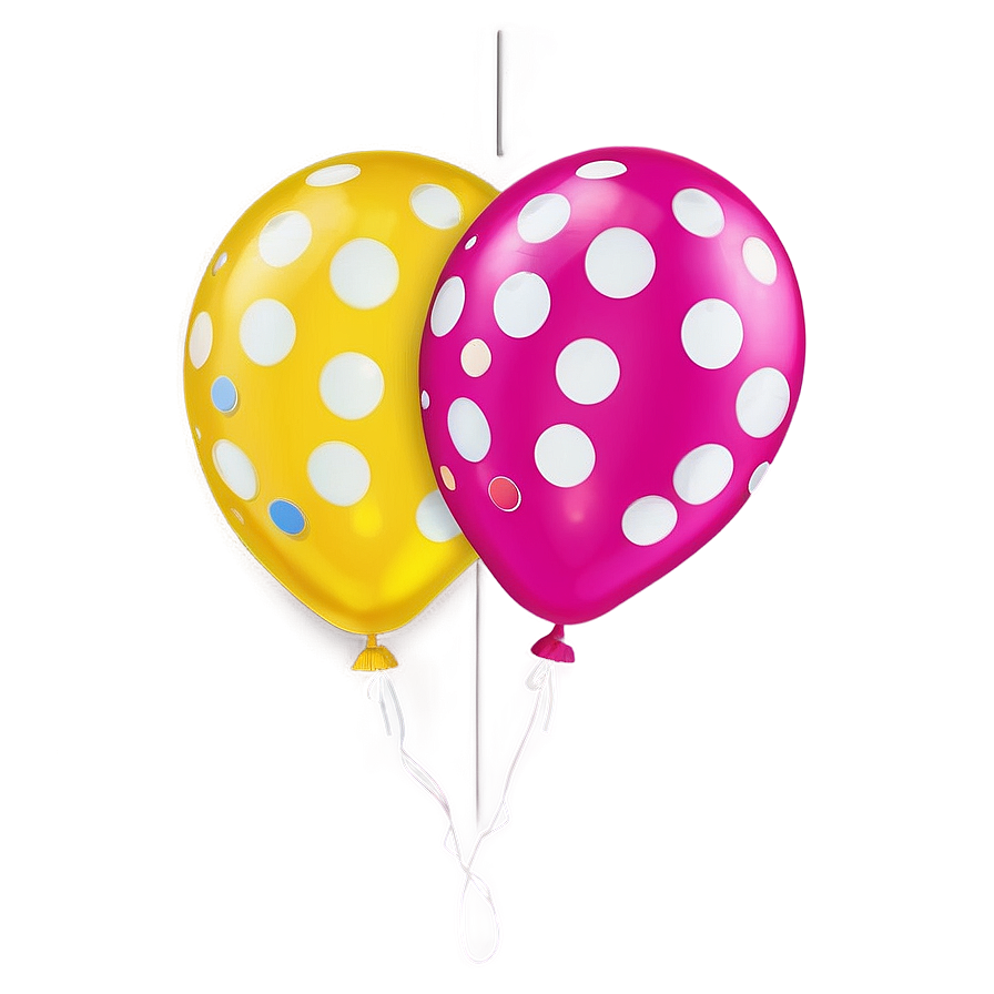 Yellow Balloon With Polka Dots Png 06262024