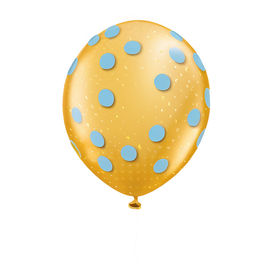 Yellow Balloon With Polka Dots Png Sjs8