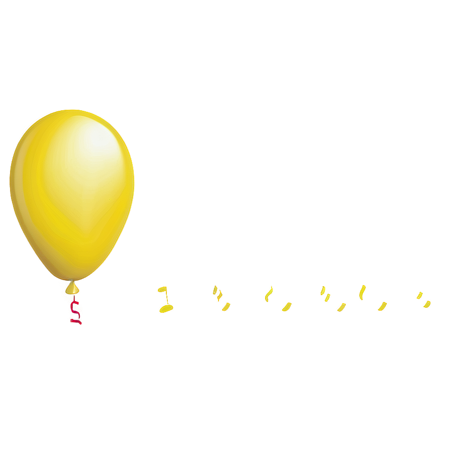 Yellow Balloon With String Png Oyh12