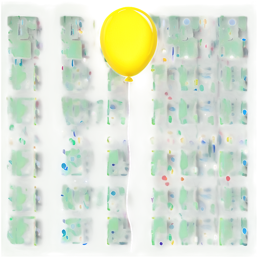 Yellow Balloon With String Png Qma58