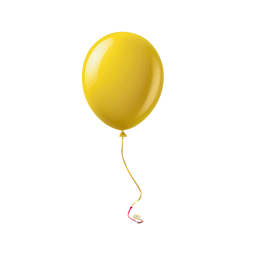 Yellow Balloon With String Png Vvw