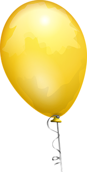 Yellow Balloonwith Ribbon