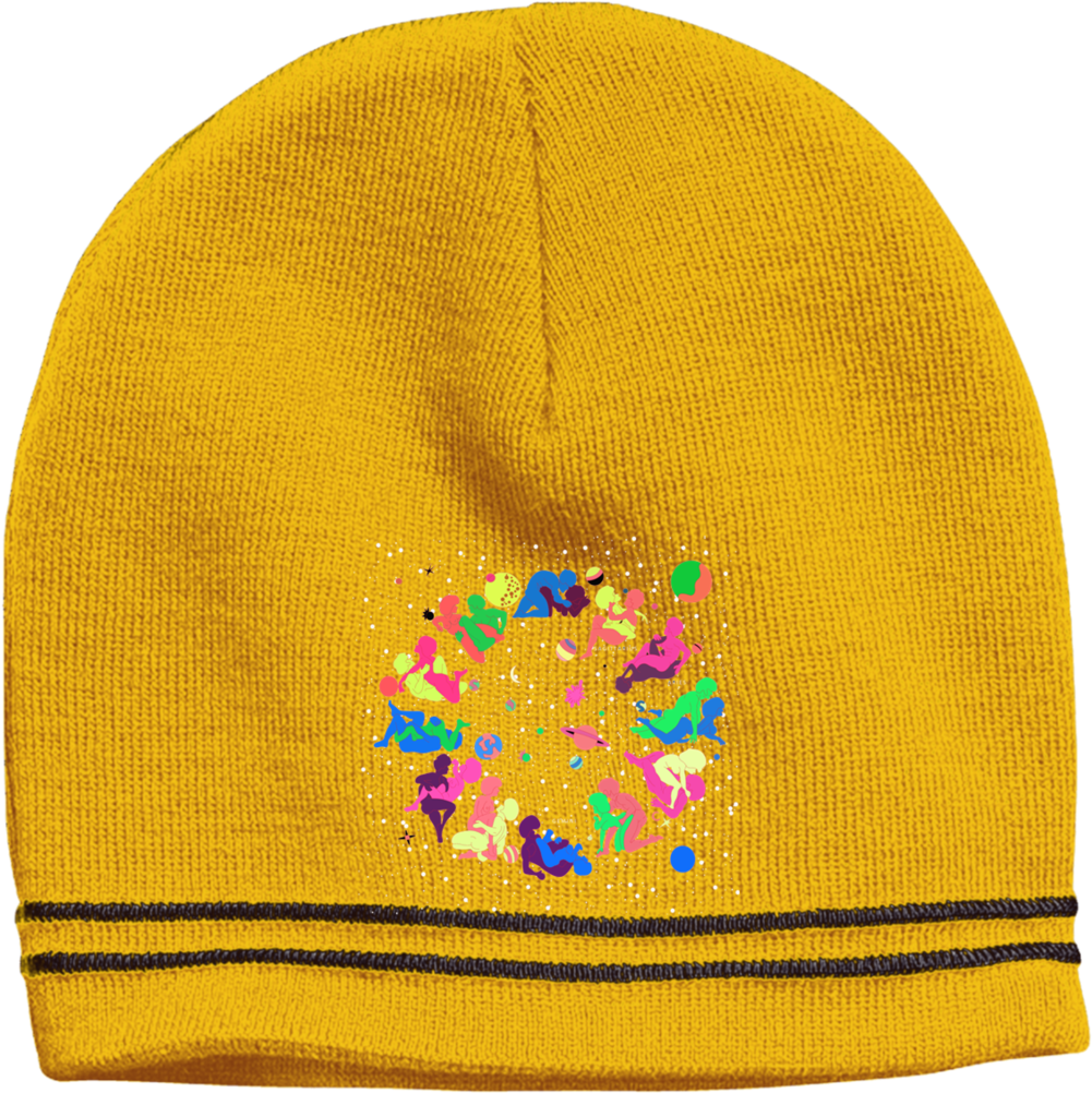 Yellow Beanie Paint Splatter Design