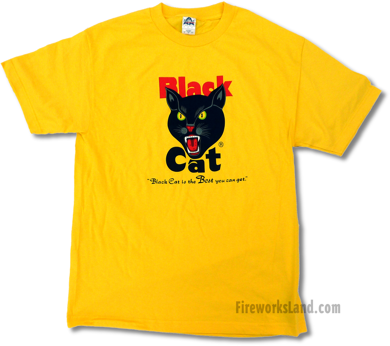Yellow Black Cat Fireworks T Shirt