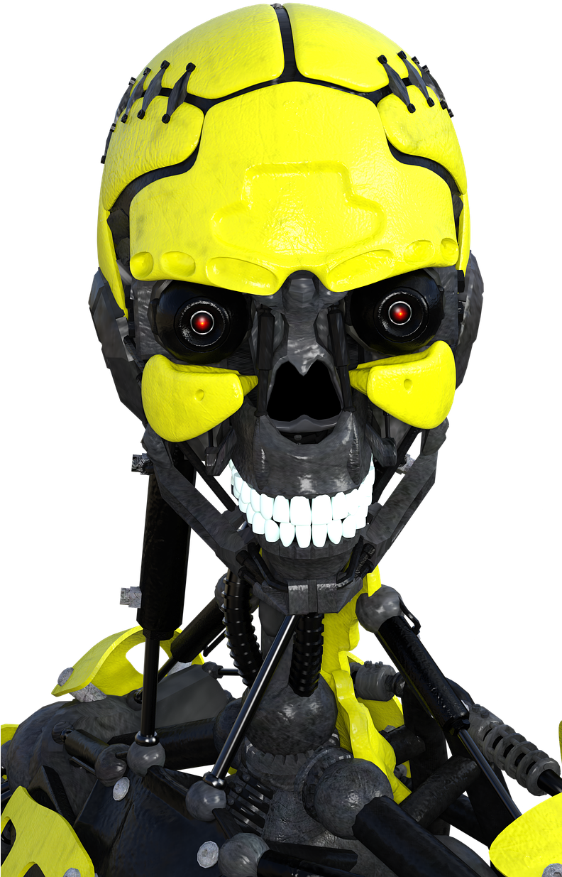 Yellow Black Cyborg Head