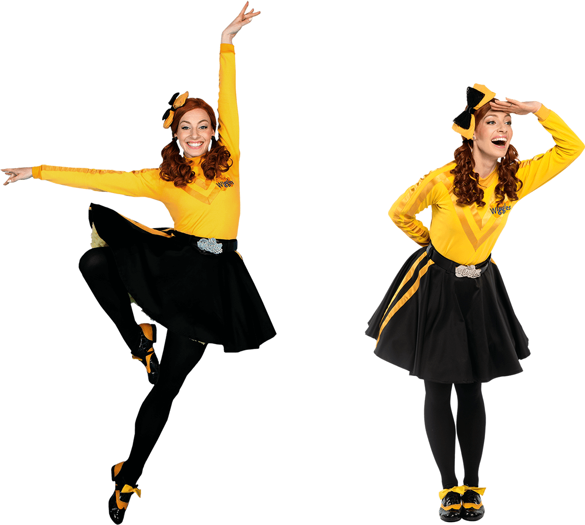 Yellow Black Dance Costume Twins