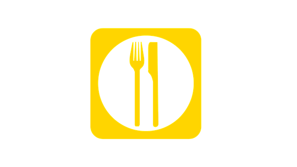 Yellow Black Dining Symbol