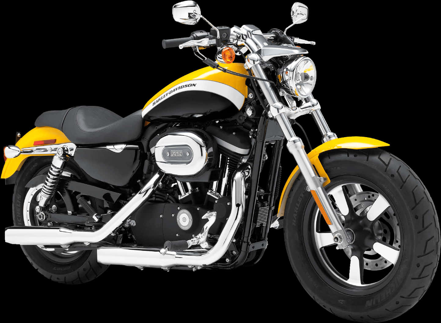 Yellow Black Harley Davidson Motorcycle H D