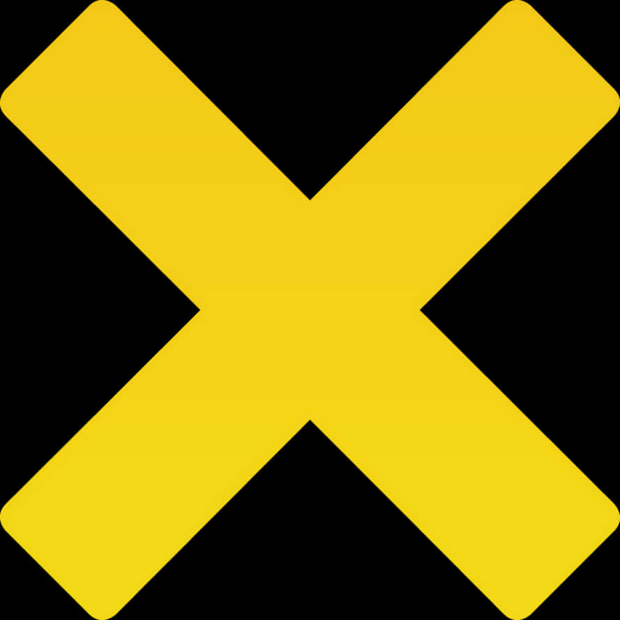 Yellow Black X Symbol