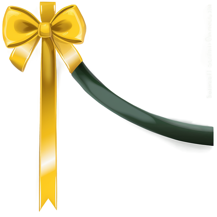Yellow Bow Illustration Png 05042024