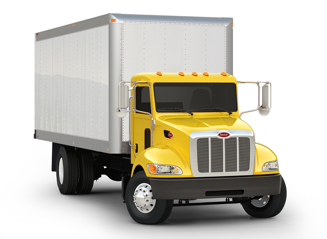 Yellow Box Truck Isolated