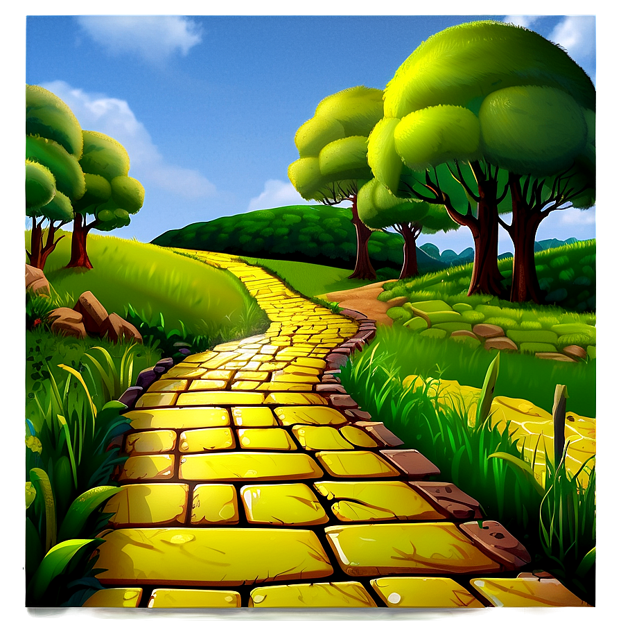 Yellow Brick Road Adventure Scene Png Fcg