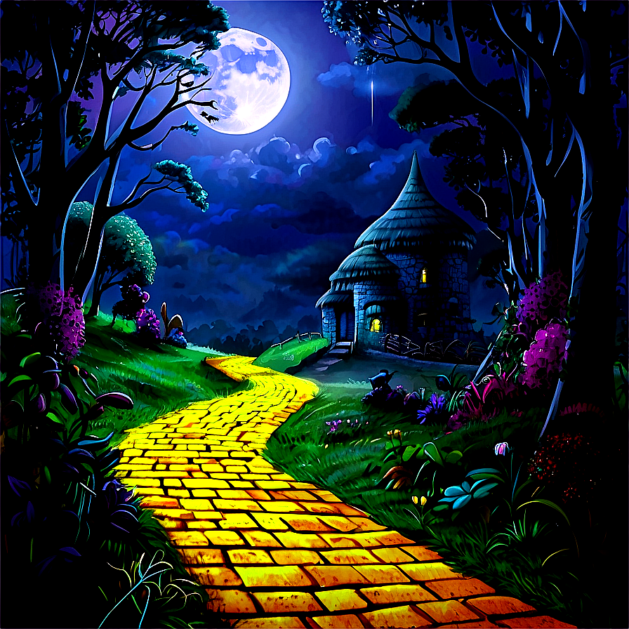 Yellow Brick Road In Moonlight Png Ika11