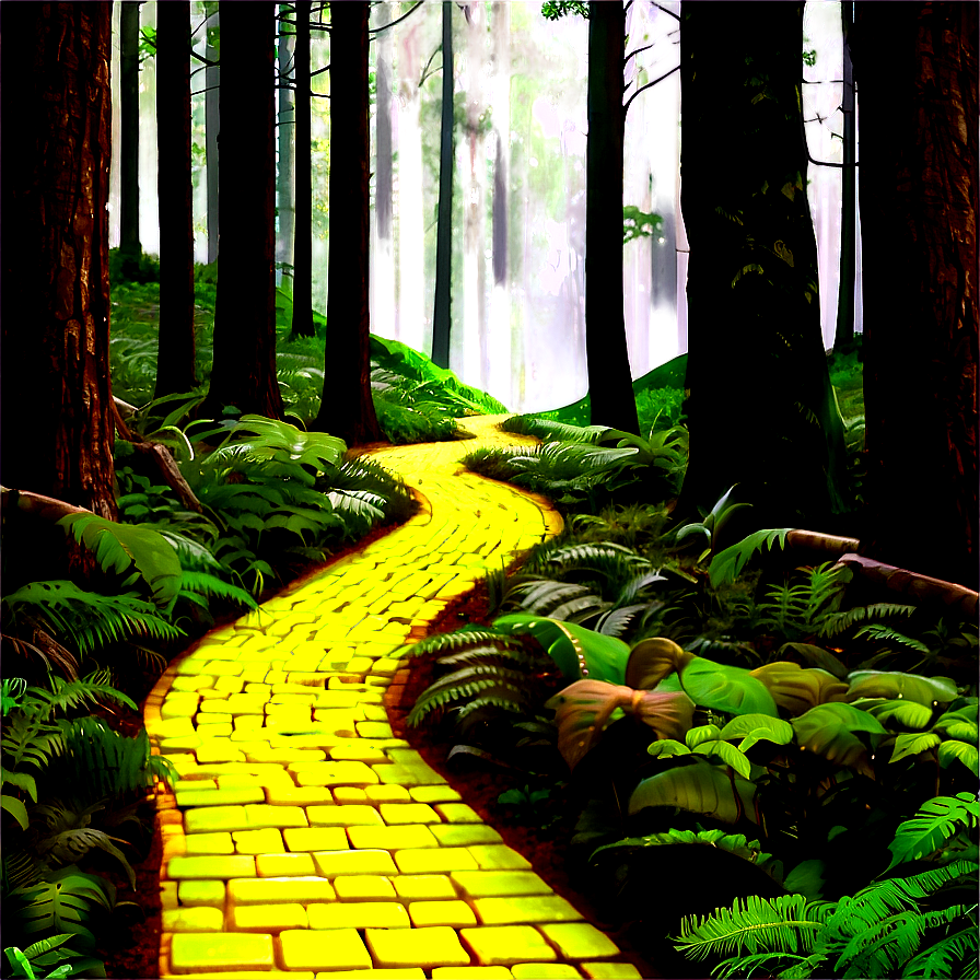 Yellow Brick Road Through Magical Forest Png 06262024