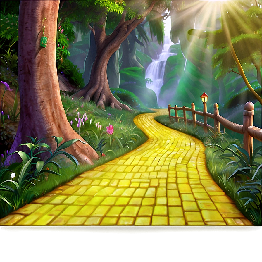 Yellow Brick Road Through Magical Forest Png Hhr15