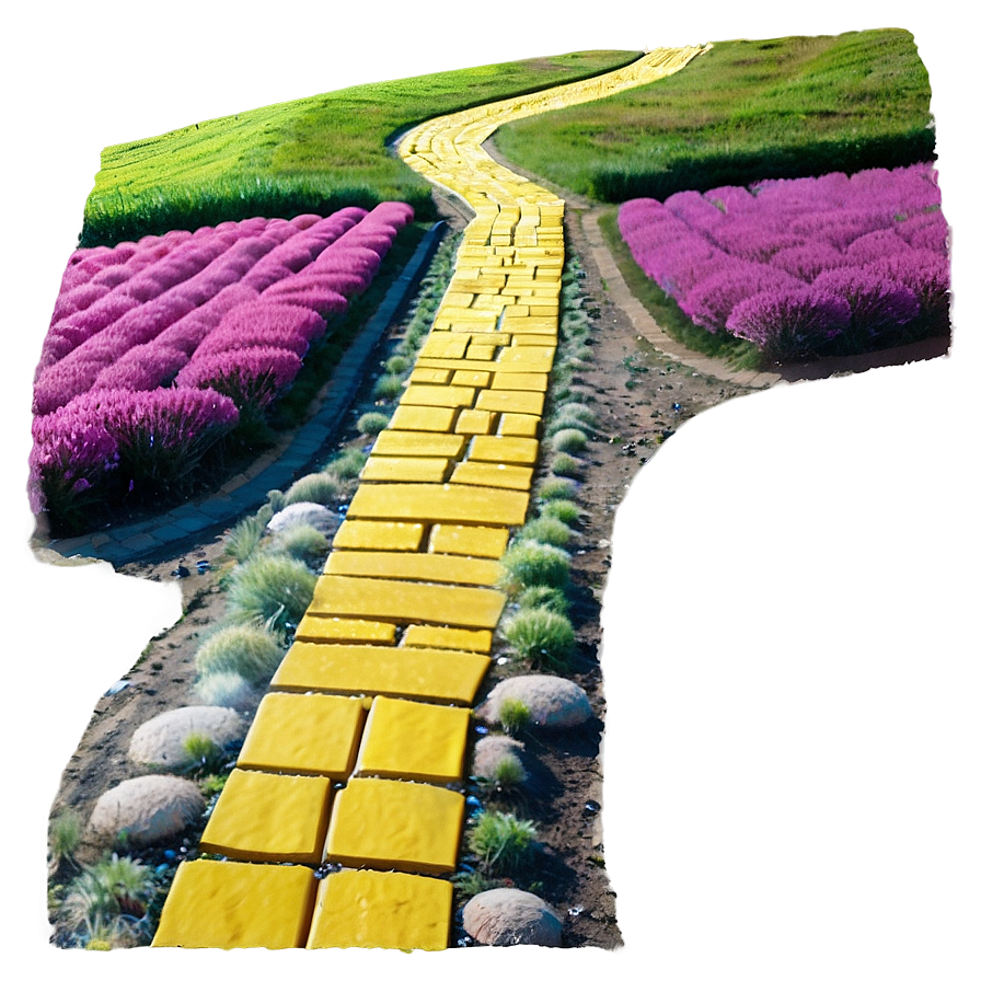 Yellow Brick Road Through Rolling Hills Png Xwe21