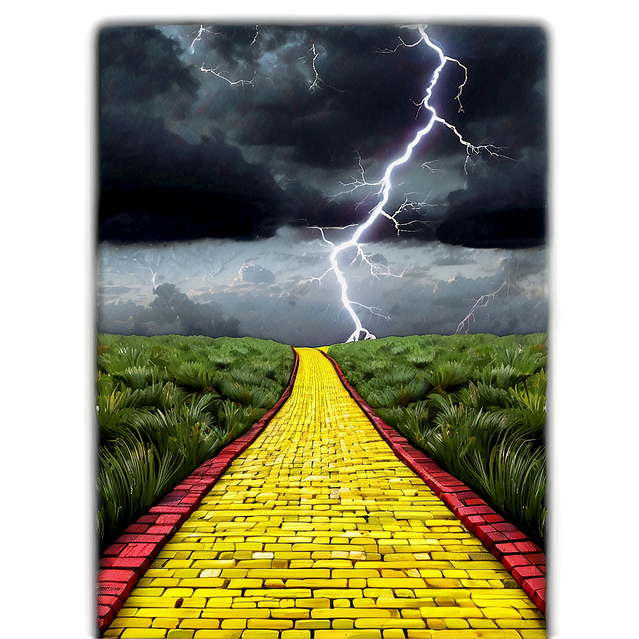 Yellow Brick Road Through Stormy Weather Png Xsu9