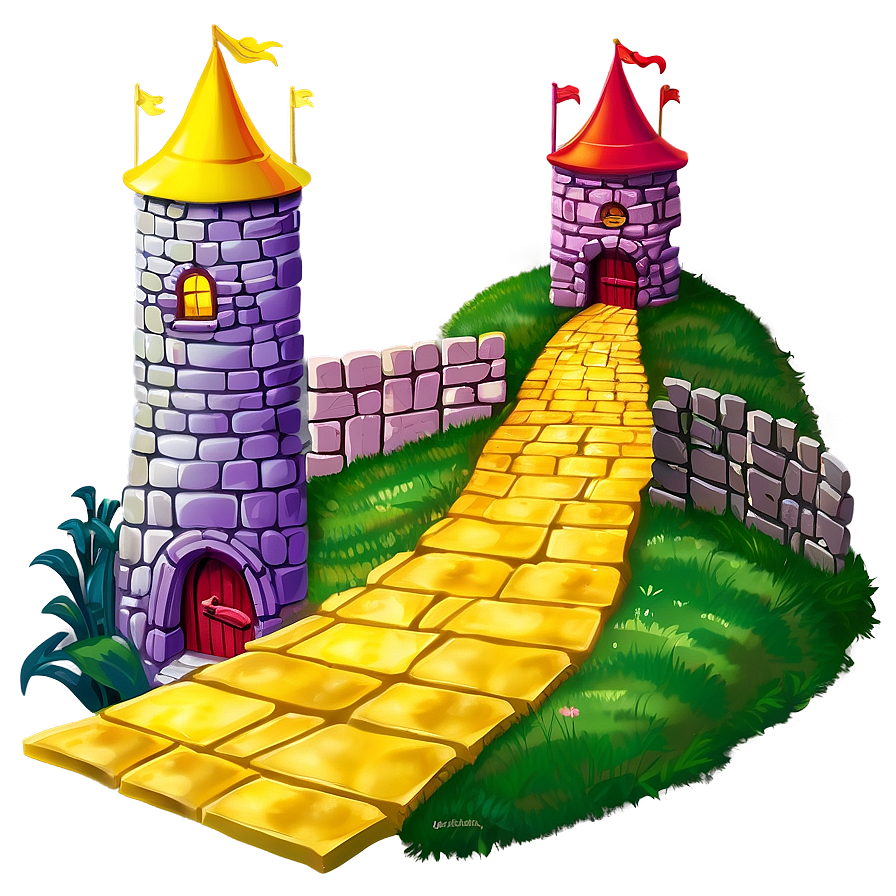 Yellow Brick Road With Wizard's Castle Png 52