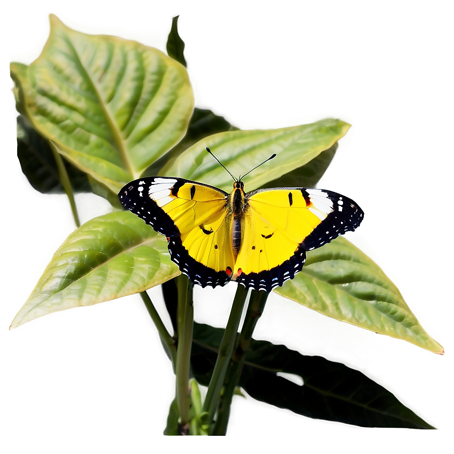 Yellow Butterfly In Garden Png 99