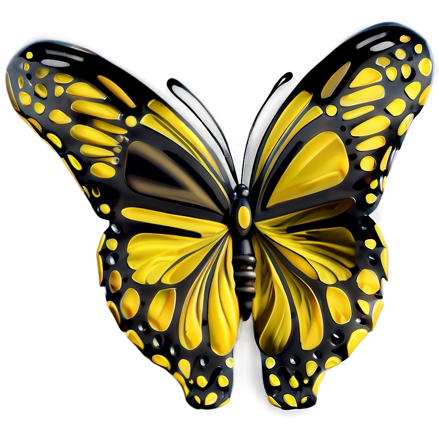 Yellow Butterfly Outline Png 26