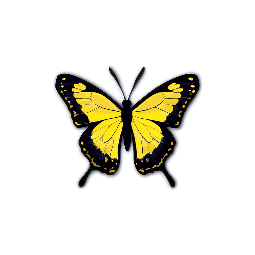 Yellow Butterfly Outline Png Mne