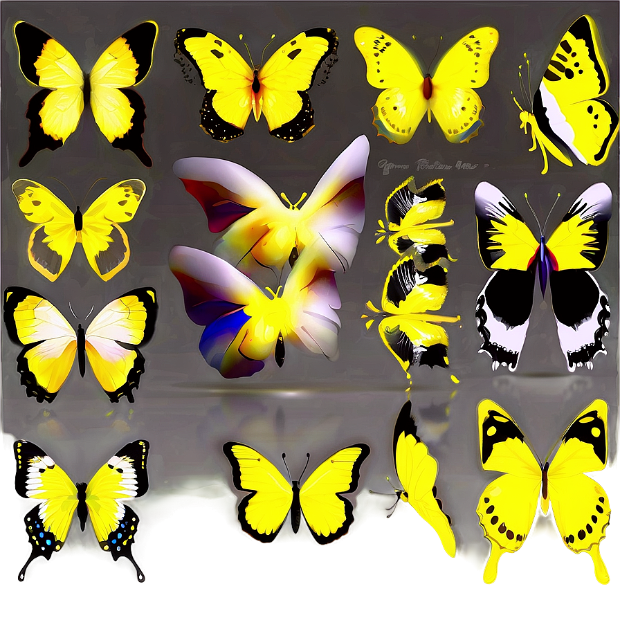 Yellow Butterfly Vector Png Wuj