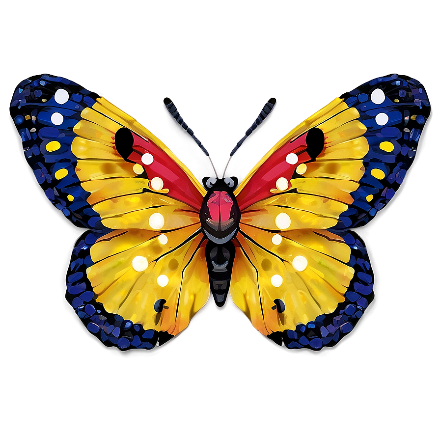 Yellow Butterfly With Red Spots Png Ogk15