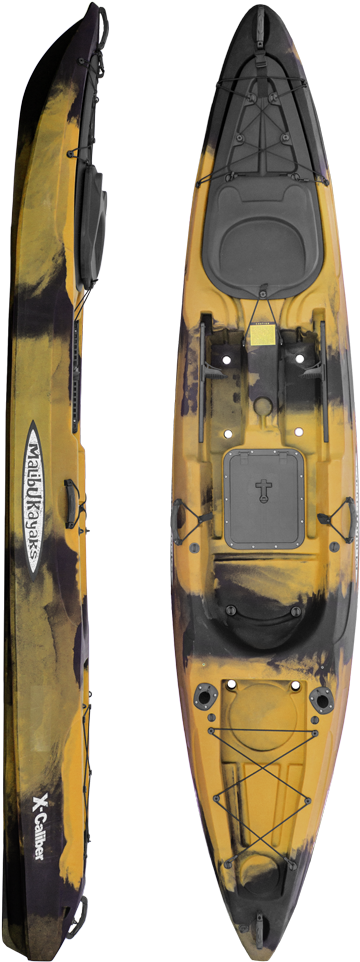 Yellow Camouflage Kayak Topand Side View