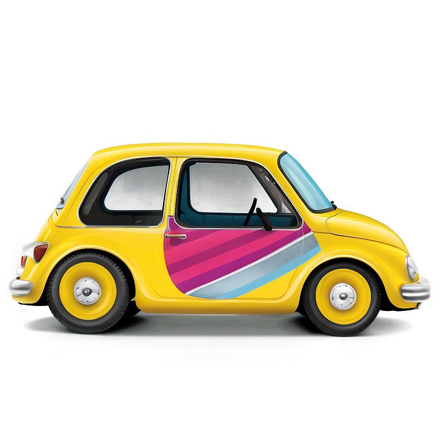 Yellow Car With Stripes Png Wlk