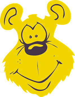 Yellow Cartoon Bear Face