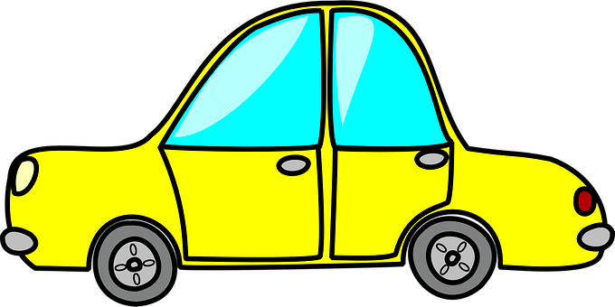 Yellow Cartoon Car Illustration