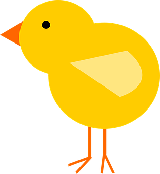 Yellow Cartoon Chick Illustration