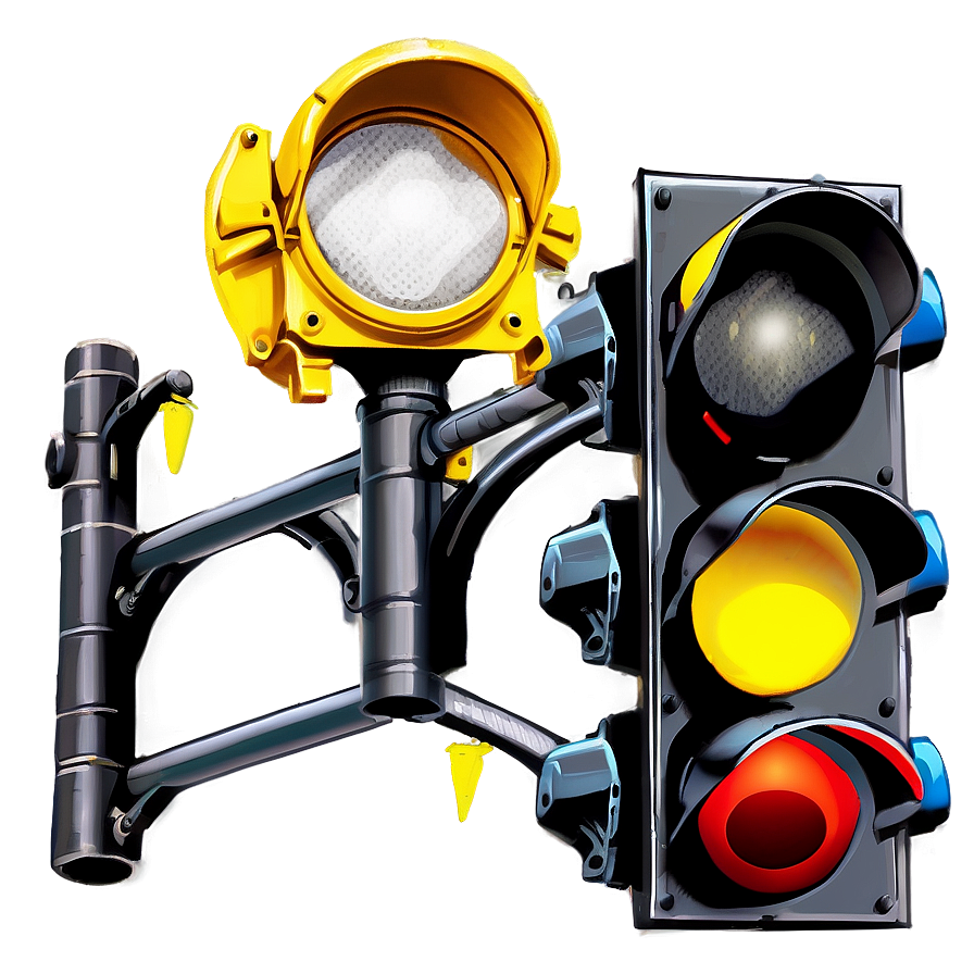 Yellow Caution Traffic Light Png 8