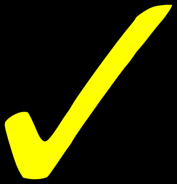 Yellow Check Mark Black Background